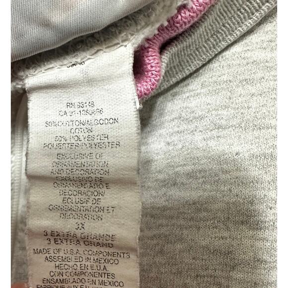 Morning Sun Woman Sweatshirt 3X Gray Pink Granny Hummingbird Flowers Cottage - Picture 8 of 8